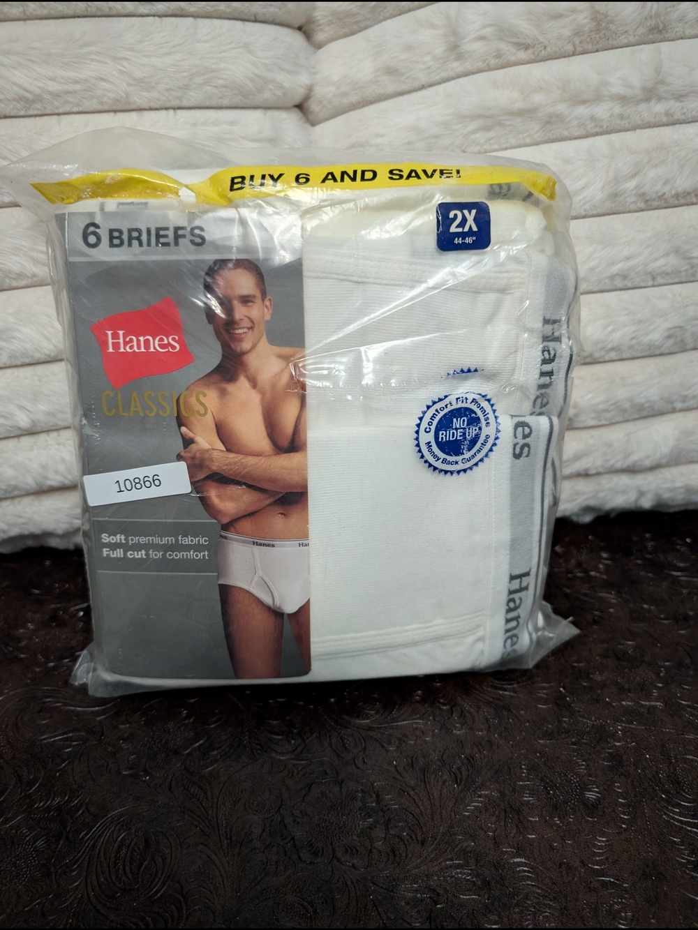 Hanes Men's White Briefs 6-Pack - 2X